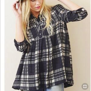 Free people baby-blues plaid tunic